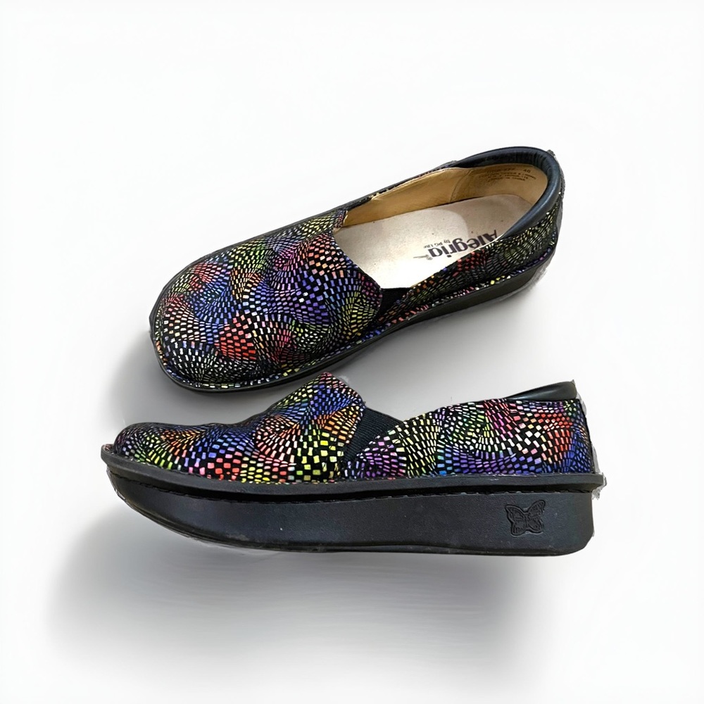 Alegría by PG Lite Rainbow Clog DEB-777 Size 40 9.5-10 Pride Leather mul…